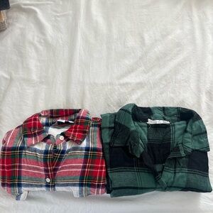 Hippie Rose Green Plaid Shirt